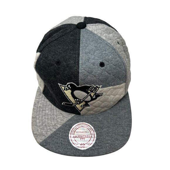 Pittsburgh Penguins Mitchell & Ness Rare Patchwork Snapback Hat Cap Hockey NHL - Picture 2 of 11